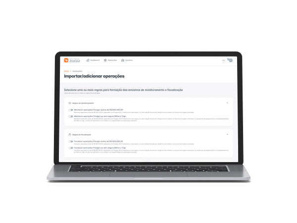 Softfocus Zoom · importação e seleção de amostras
